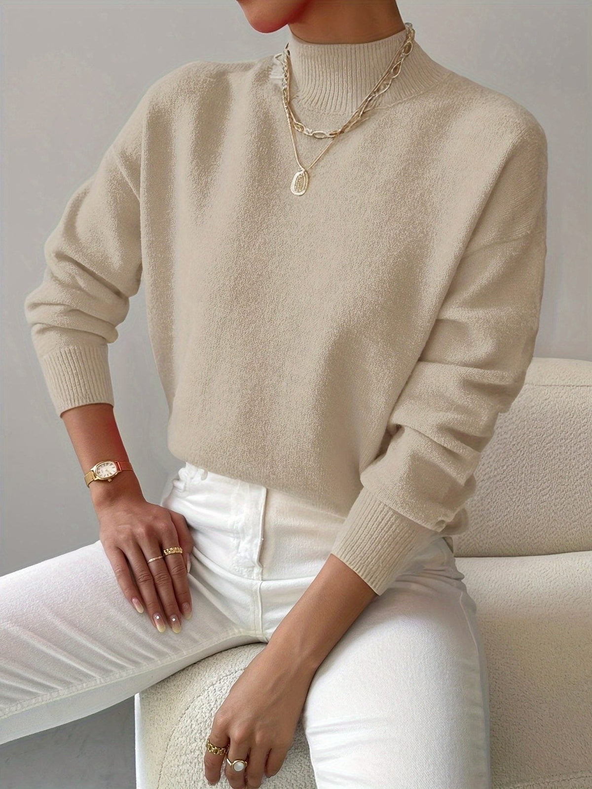 Azelia | Ribbed Knit Turtleneck Sweater for Women