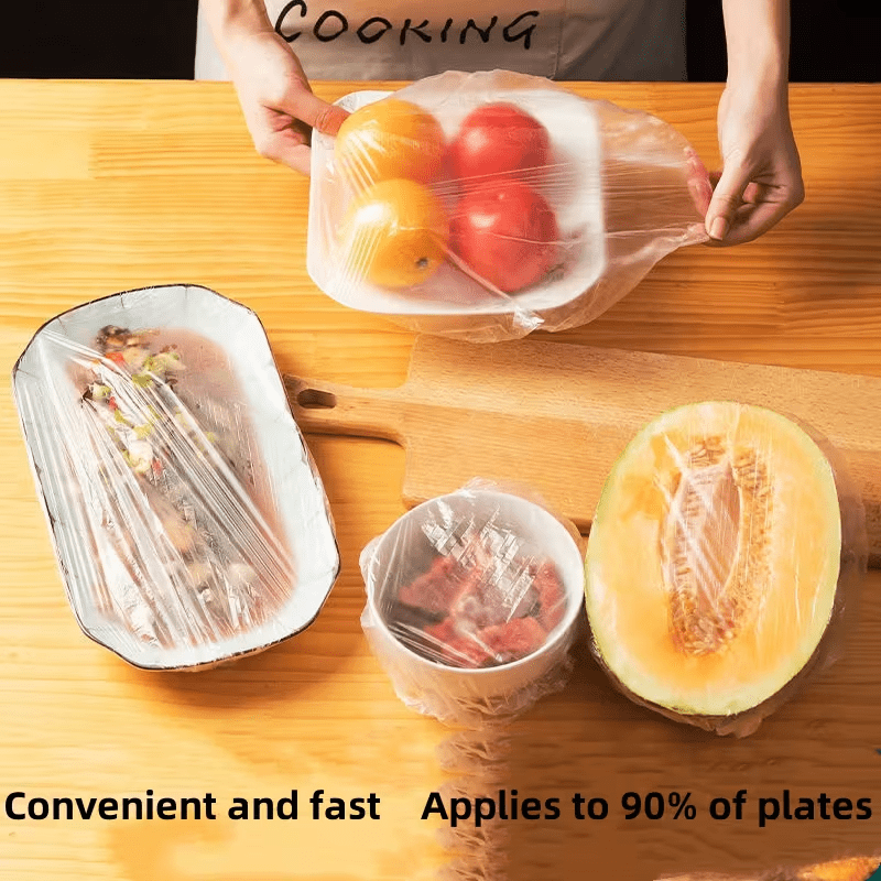1000 Elastic Disposable Food Cover Caps, PE Bowl & Plate Covers 35 cm