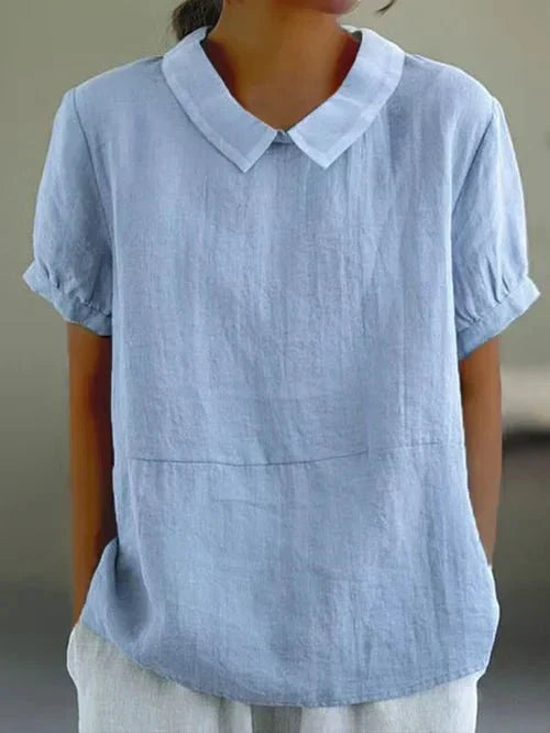 Fiona | Women’s Linen Peter Pan Collar Blouse