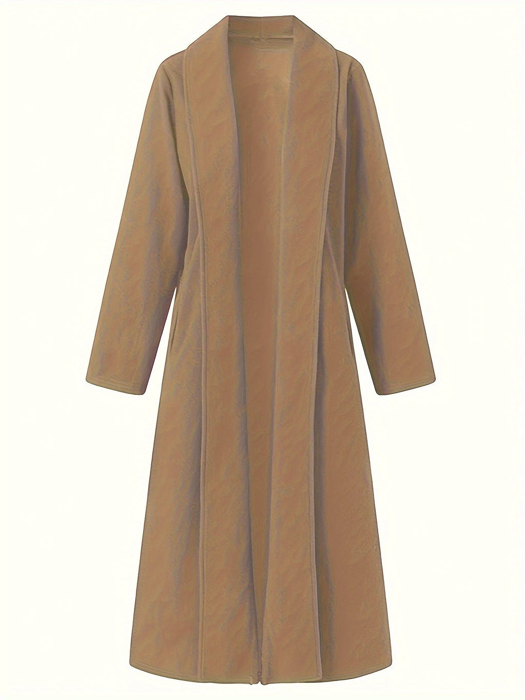 Women's Longline Open Front Coat with Flowing Drape