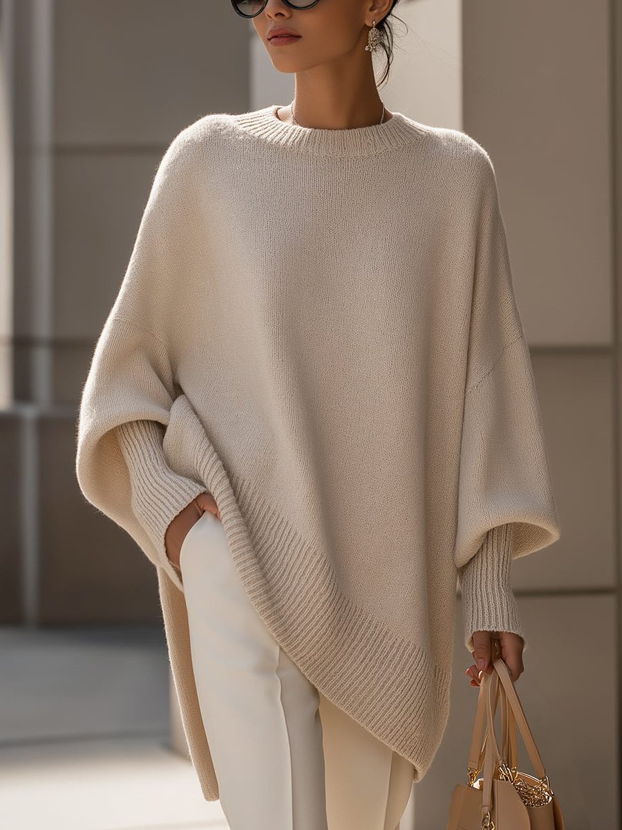 Beatrice | Knit Oversized Sweater with Long Drape for Women