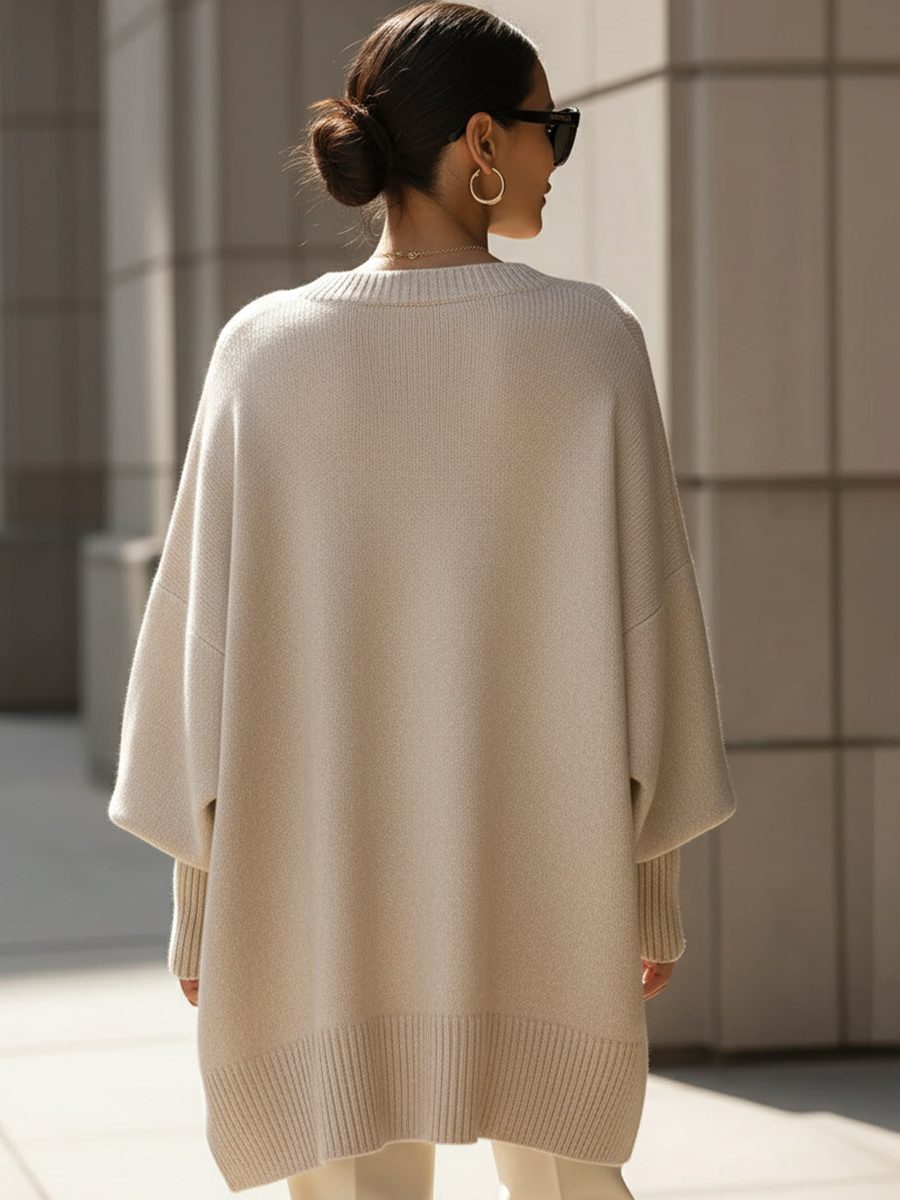 Beatrice | Knit Oversized Sweater with Long Drape for Women