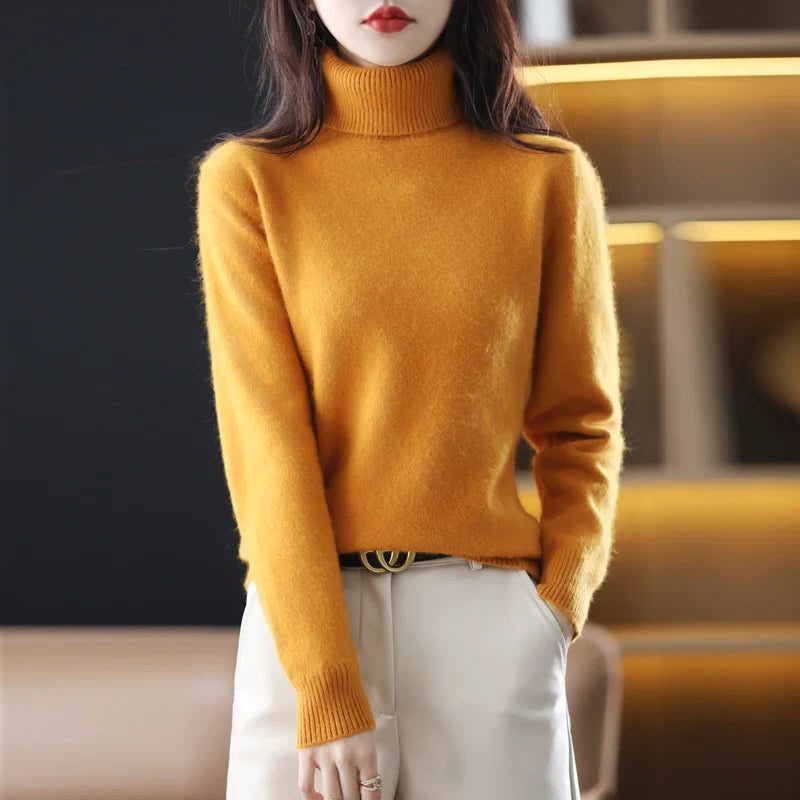 Beatrice | Ribbed Knit Sweater with Roll Neck for Women