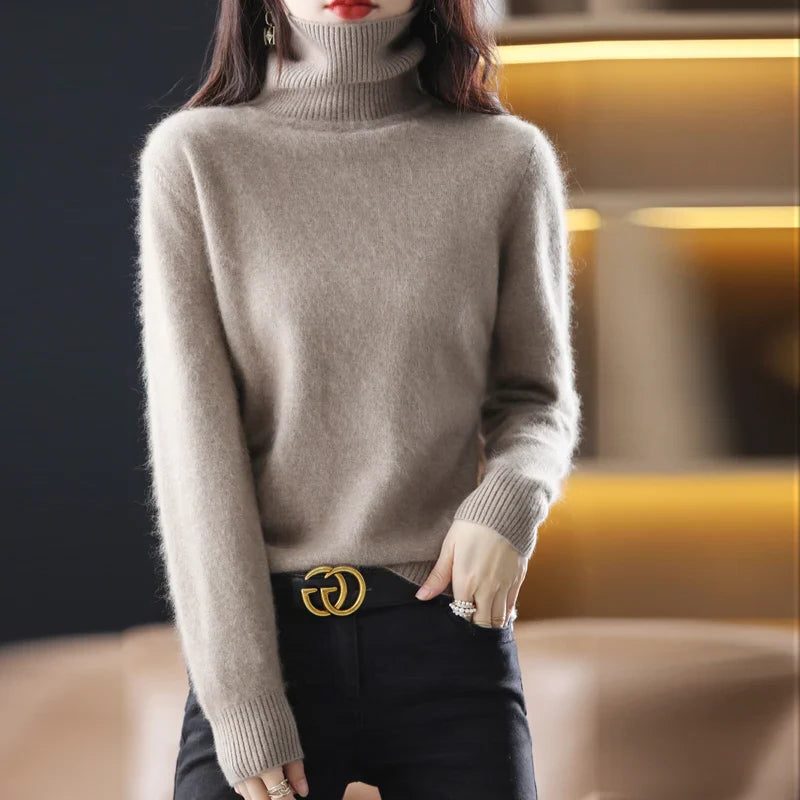 Beatrice | Ribbed Knit Sweater with Roll Neck for Women