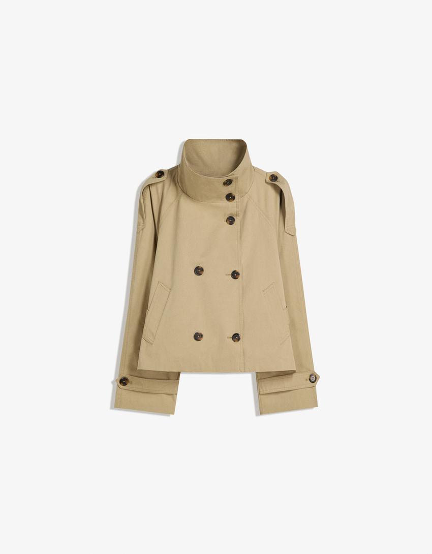 Women's Cropped Double-Breasted Belted Jacket