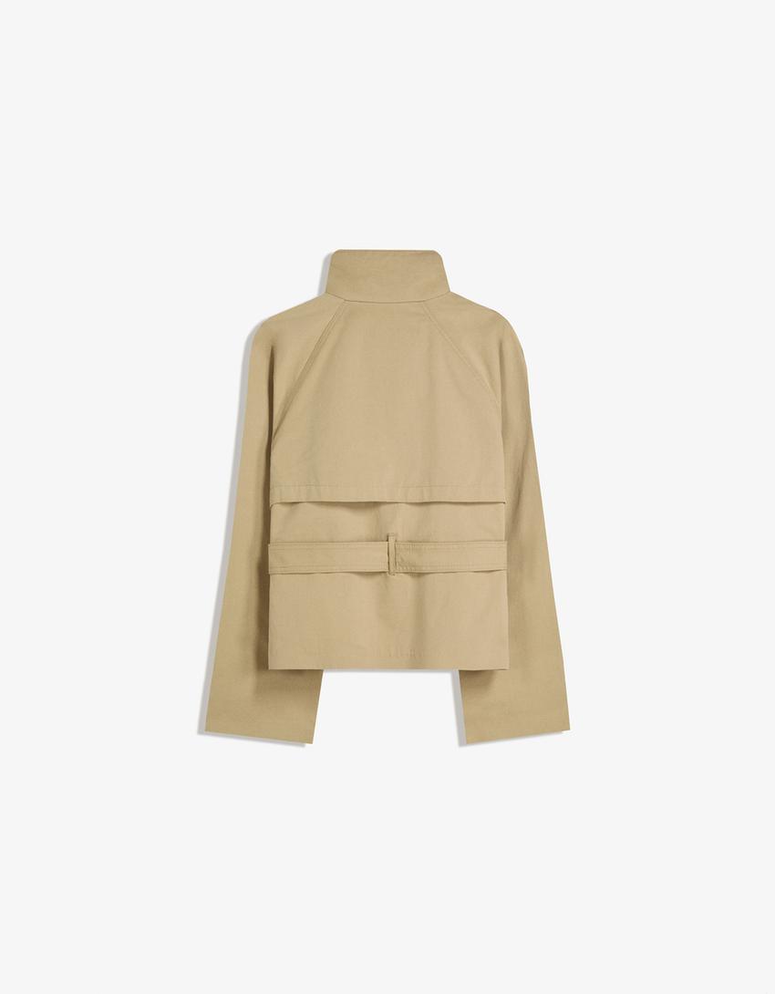 Women's Cropped Double-Breasted Belted Jacket