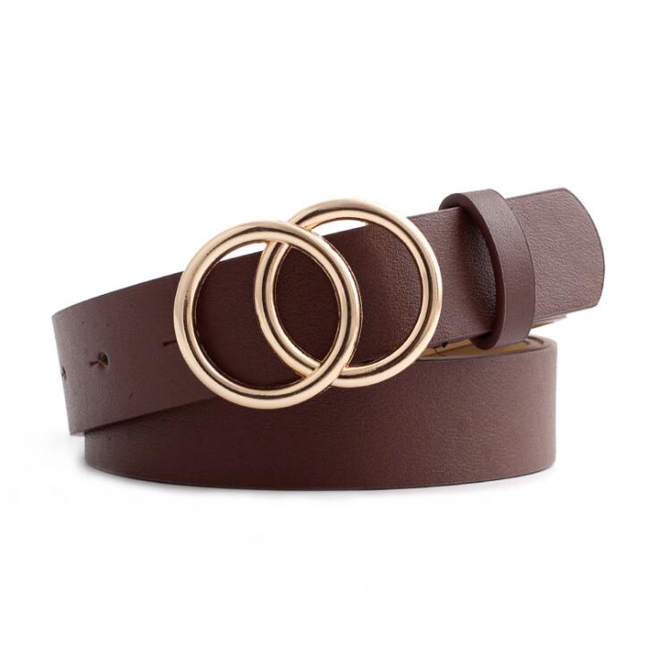 Women's O-Ring Double Buckle Belt for Jeans and Dresses