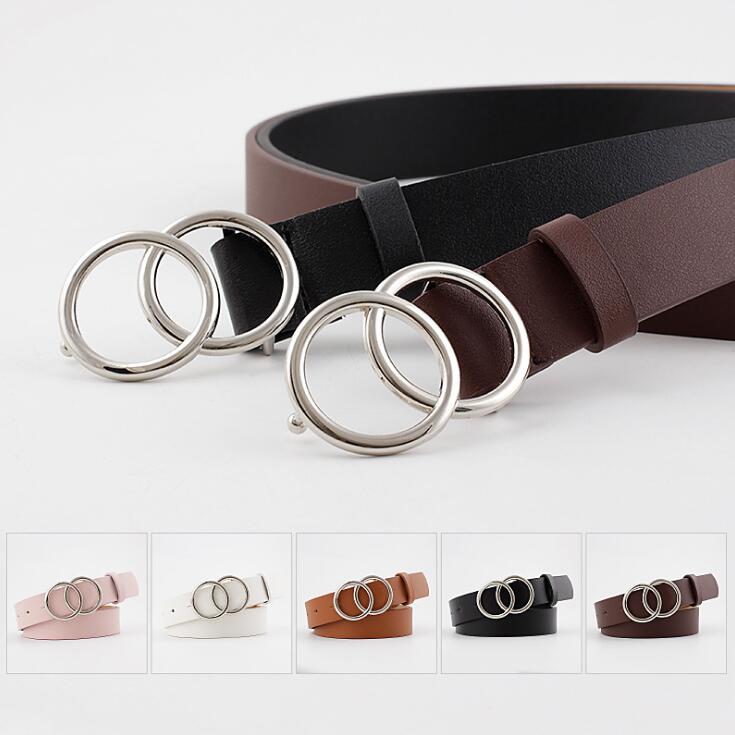 Women's O-Ring Double Buckle Belt for Jeans and Dresses
