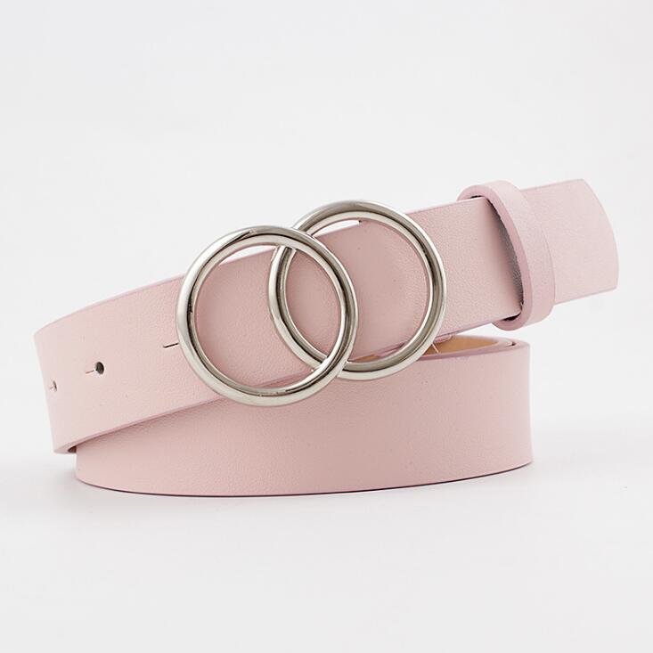 Women's O-Ring Double Buckle Belt for Jeans and Dresses