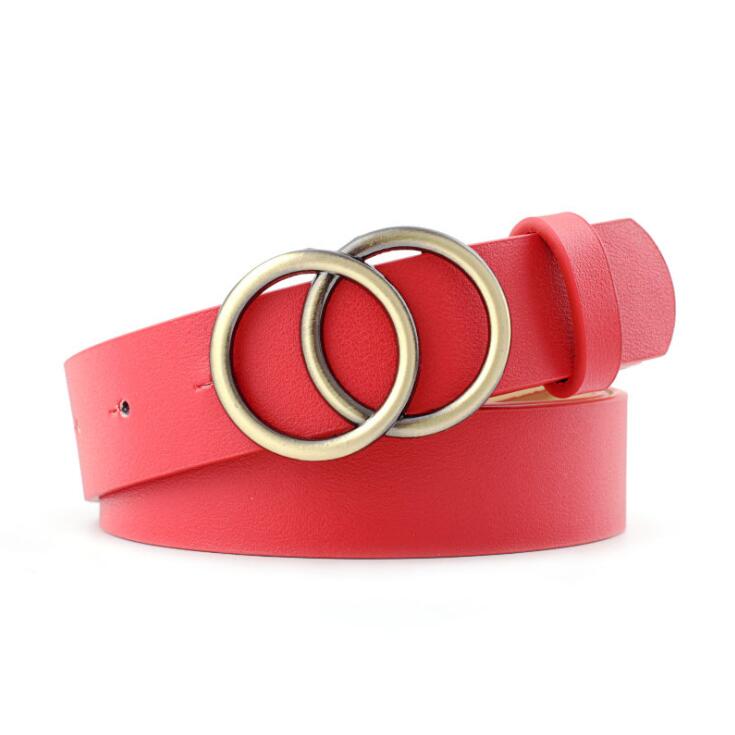 Women's O-Ring Double Buckle Belt for Jeans and Dresses