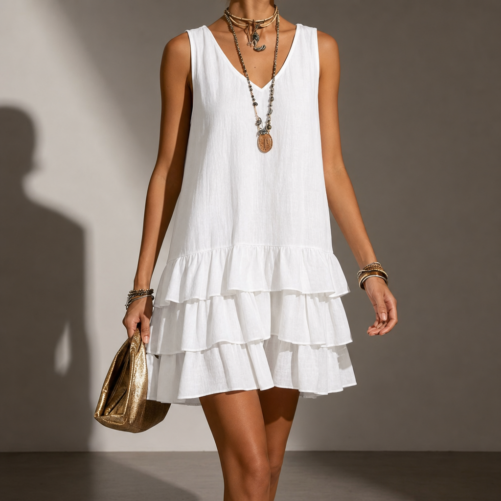 Beziers Tiered Ruffle Mini Dress