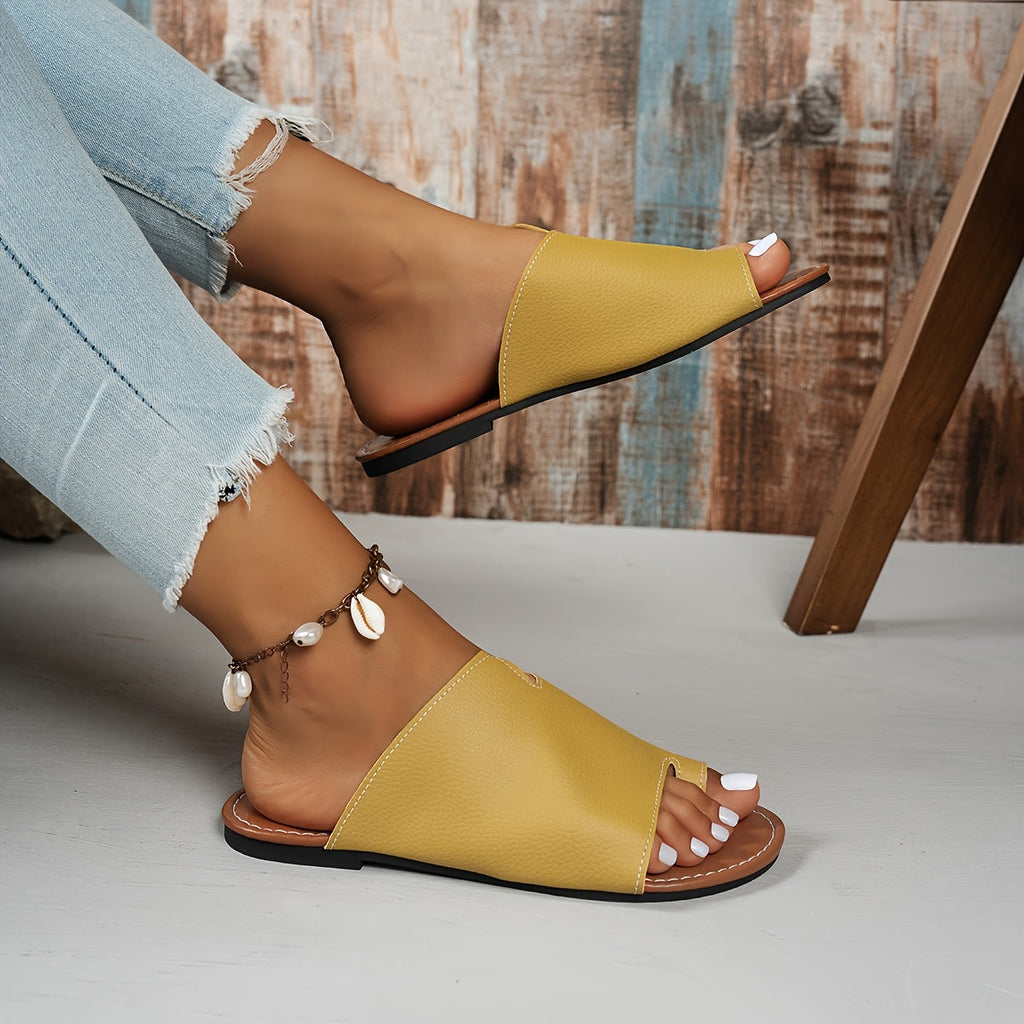 Women's Summer Sandals with Open Toe and Slip-On Design