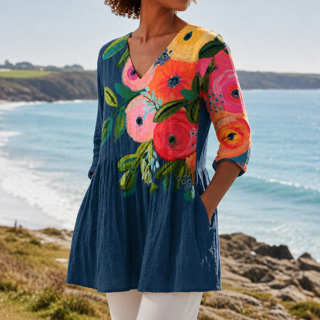 Roquebrune Floral V-Neck Tunic