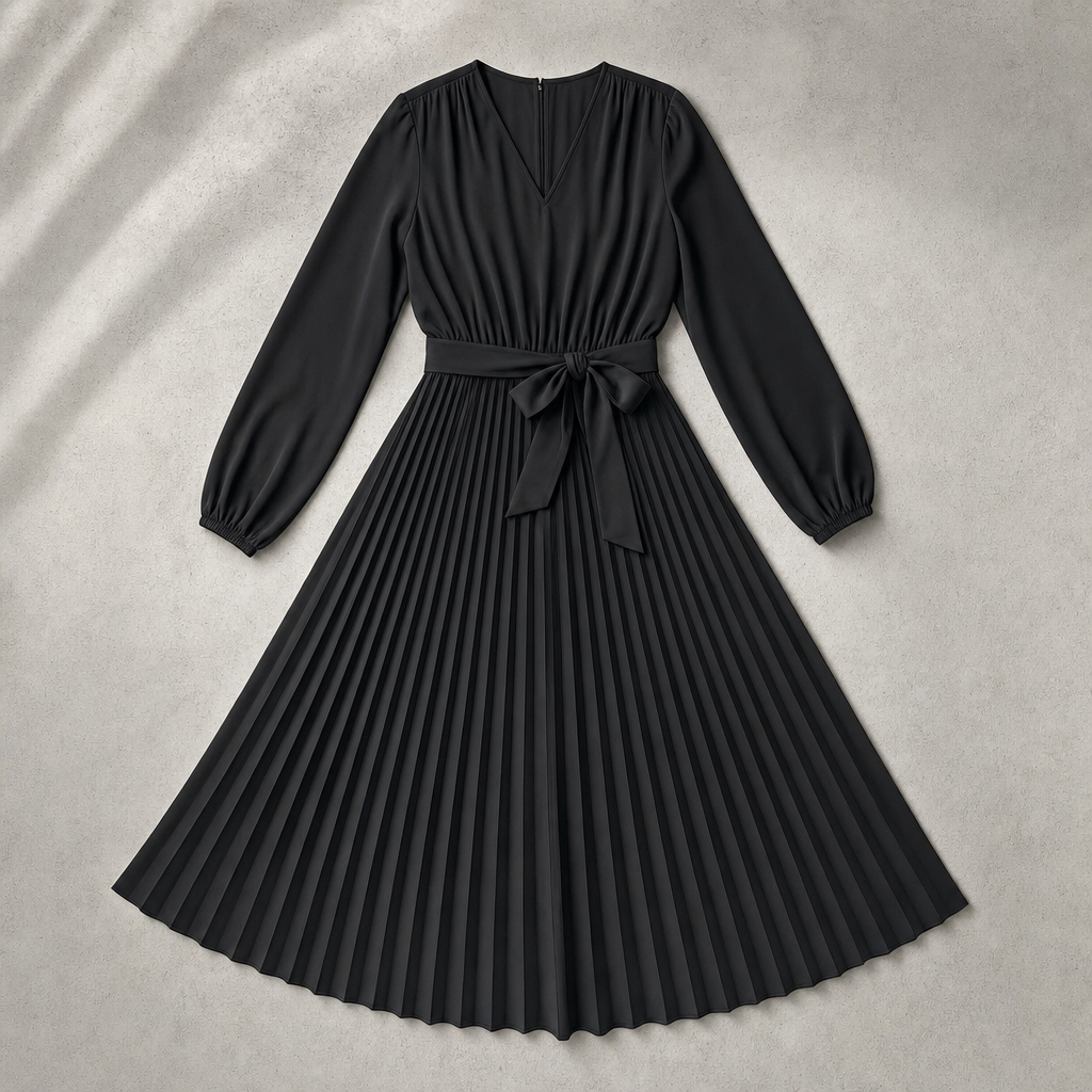 The Treviso Pleated Midi Dress
