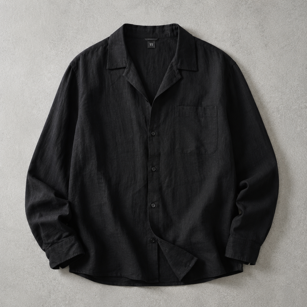 The Modena Camp Collar Linen Look Shirt
