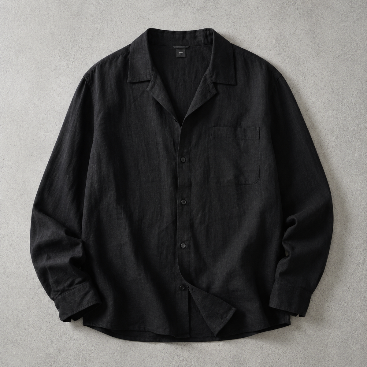 The Modena Camp Collar Linen Look Shirt