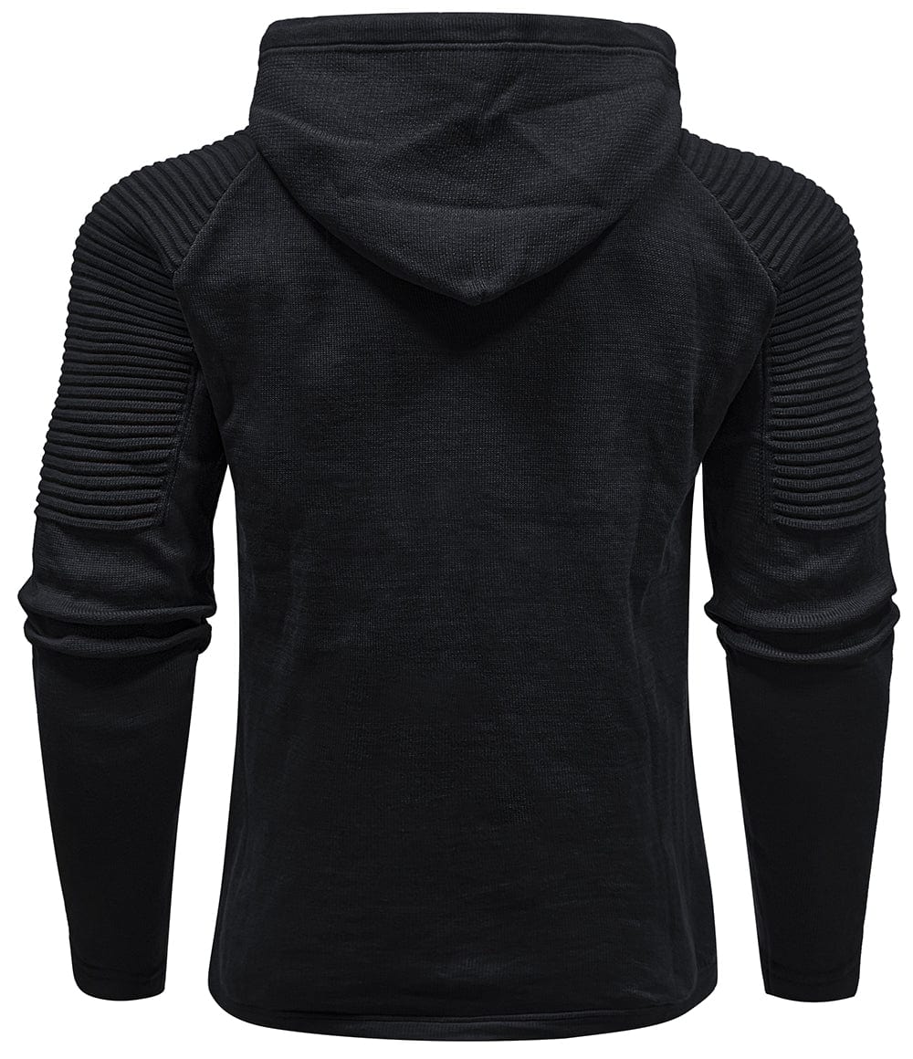 Men's Hooded Sweatshirt, Long Sleeves, Ribbed Shoulder Panels