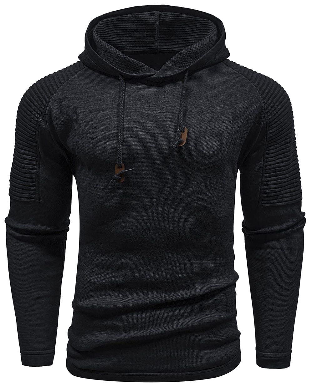 Men's Hooded Sweatshirt, Long Sleeves, Ribbed Shoulder Panels