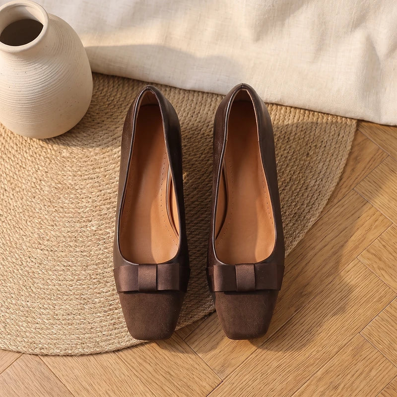Corinne Bow Block Heel Pumps