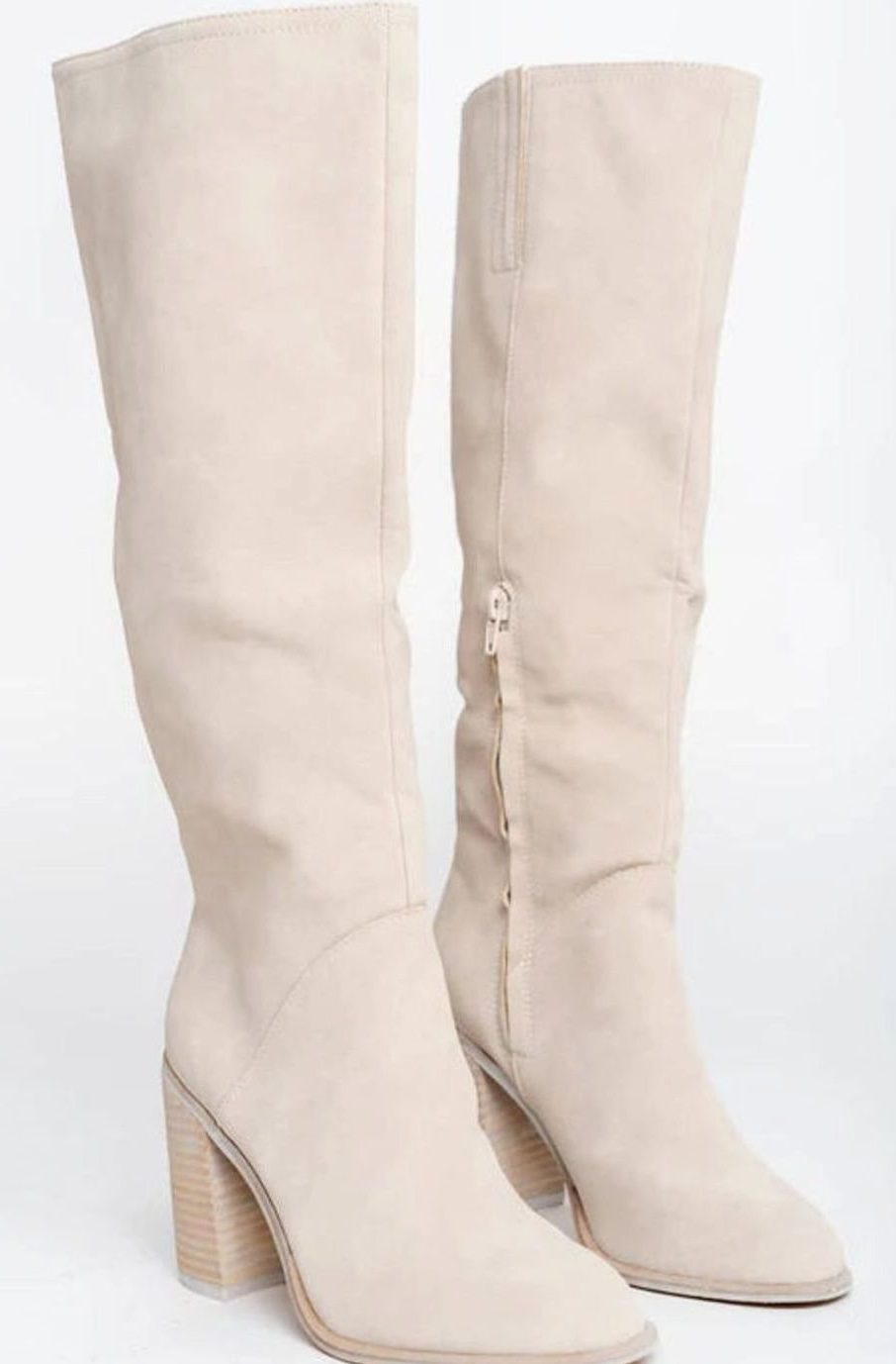 Laurel | Block Heel Knee-High Boots with Side Zip for Women