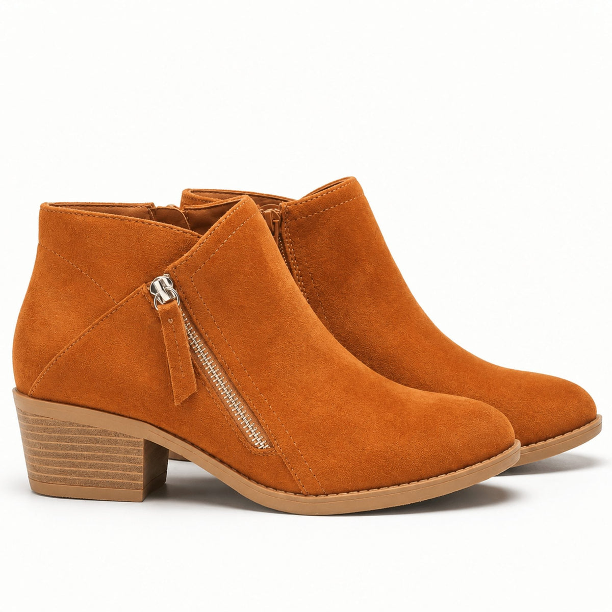 Salvia | Block Heel Ankle Boots with Side Zip for Women