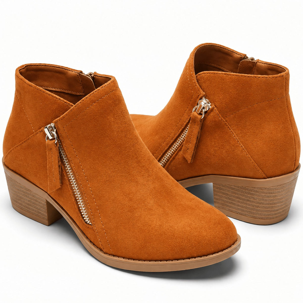 Salvia | Block Heel Ankle Boots with Side Zip for Women
