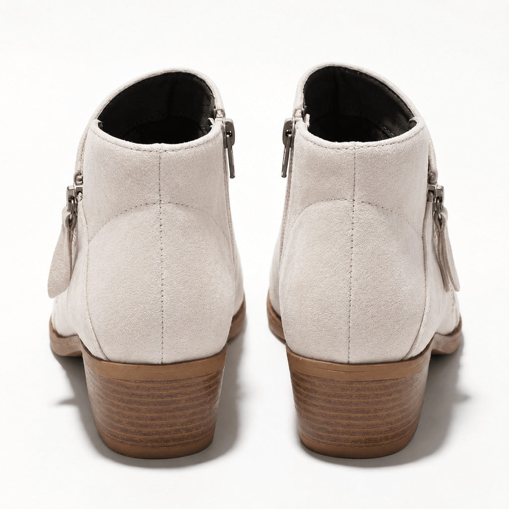 Salvia | Block Heel Ankle Boots with Side Zip for Women