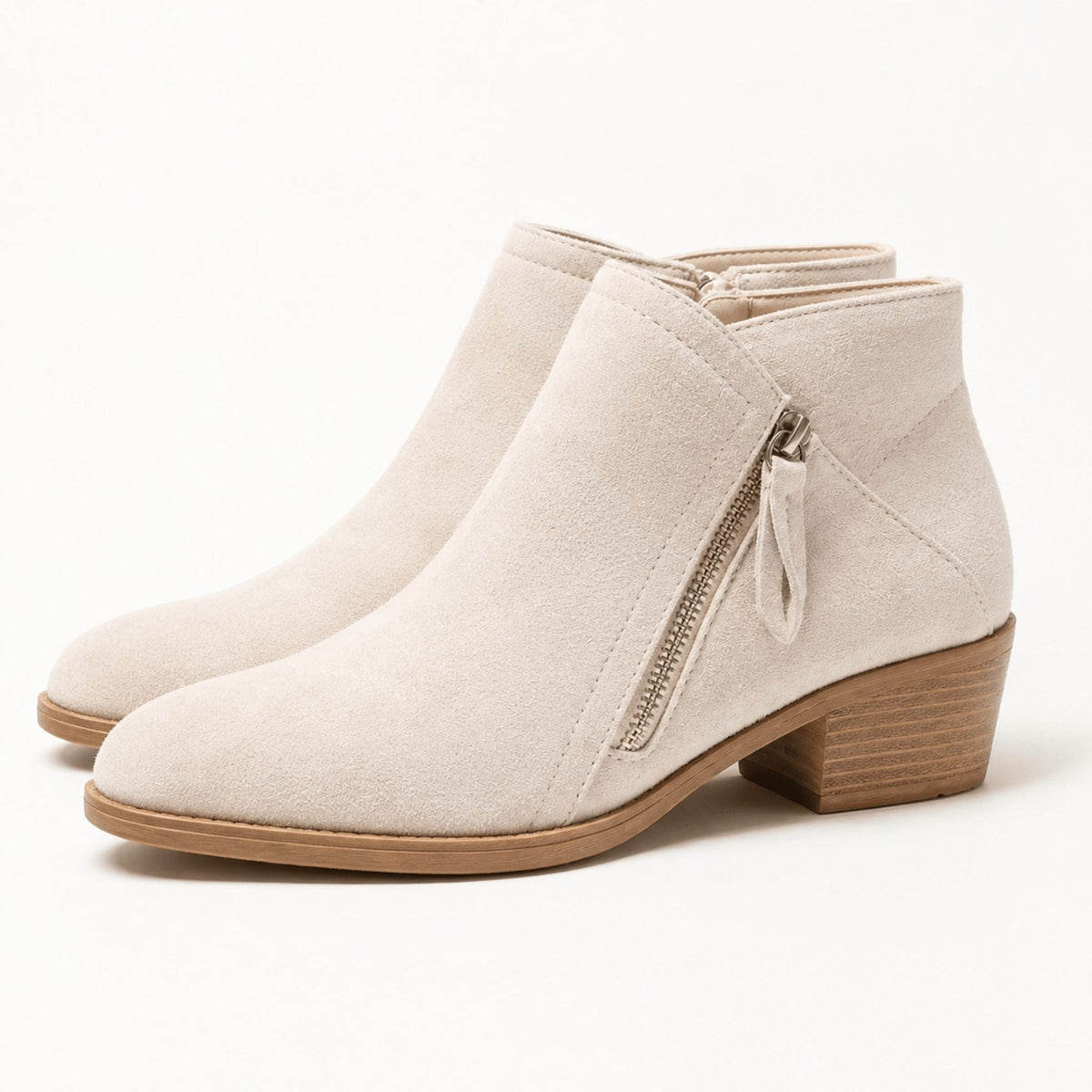 Salvia | Block Heel Ankle Boots with Side Zip for Women
