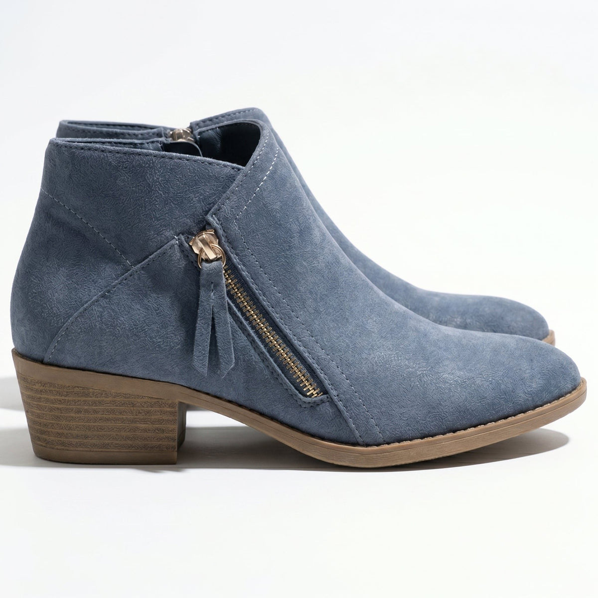 Salvia | Block Heel Ankle Boots with Side Zip for Women