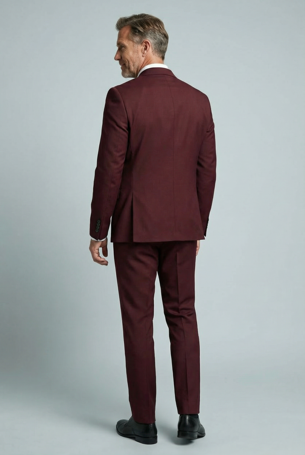Men's Slim Fit Two Piece Suit, Notch Lapels, Long Sleeves