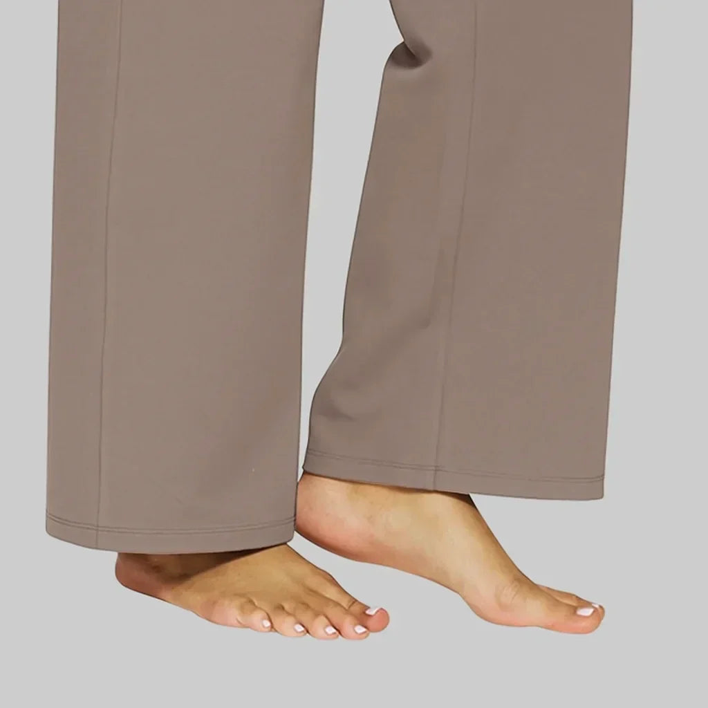Women's High-Waist Straight-Leg Pants with Pockets