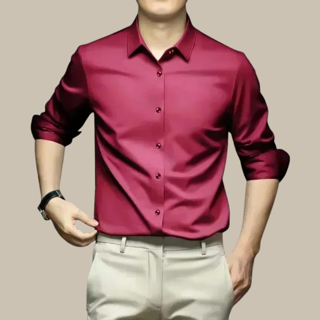 Button-Down Silk Shirt for Men