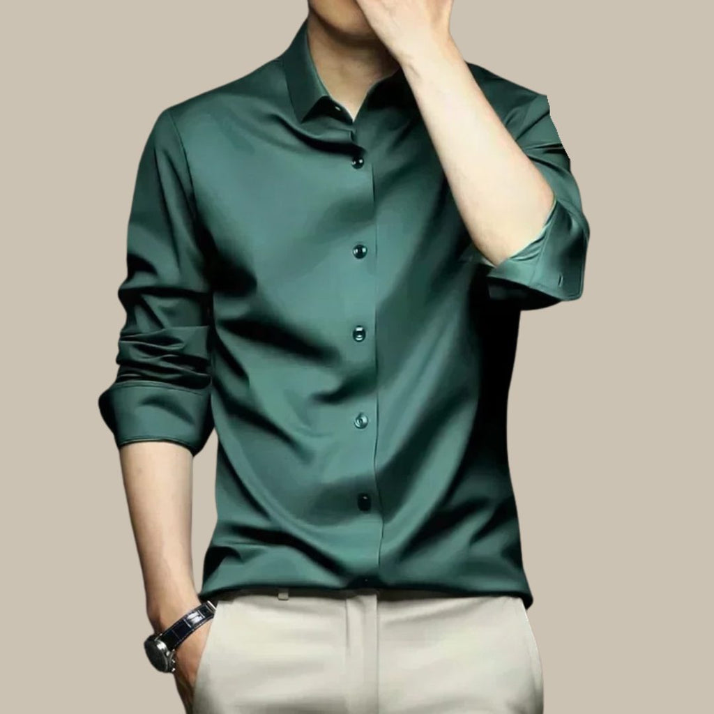 Button-Down Silk Shirt for Men