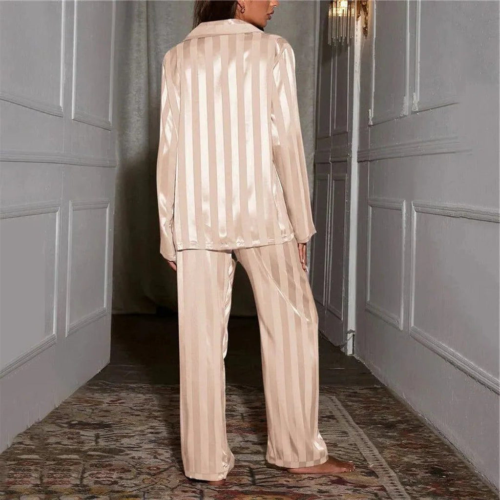 Aviva | Striped Button-Down Pajama Set for Women