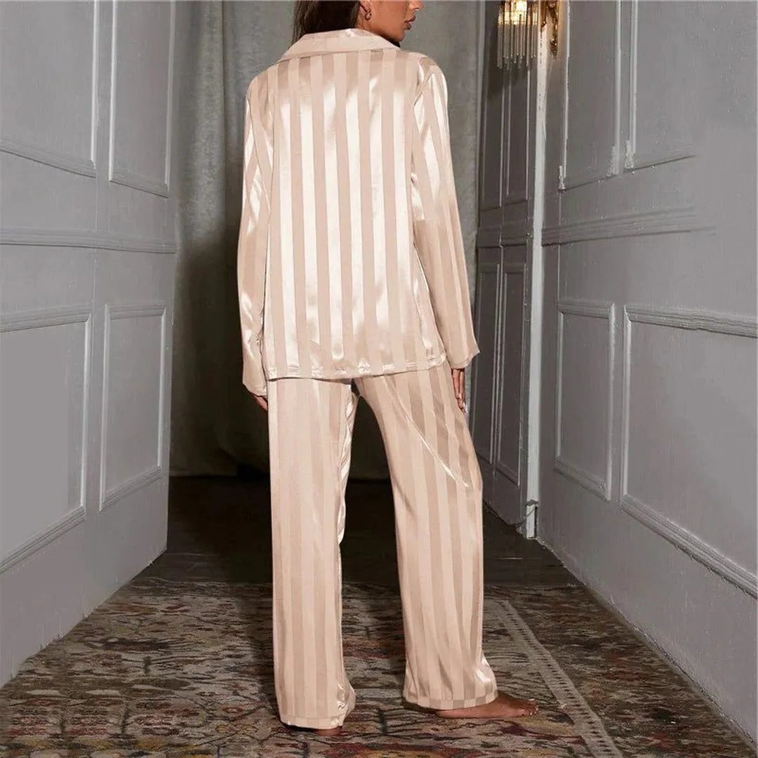 Aviva | Striped Button-Down Pajama Set for Women