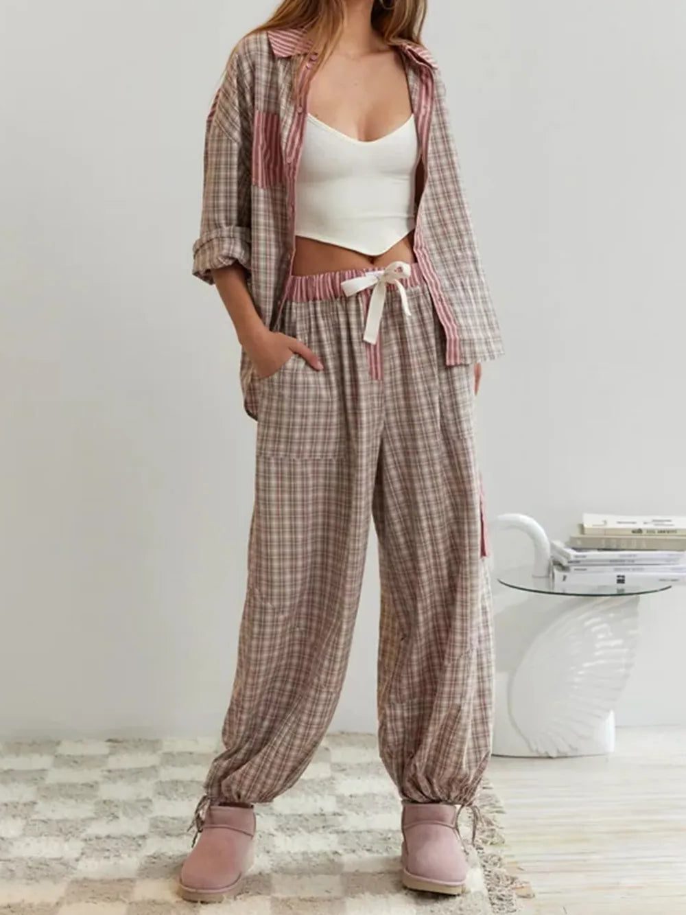 Tira | Striped Button-Down Pajama Set for Women