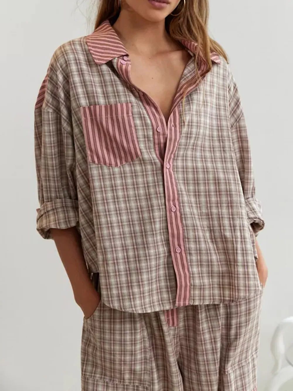 Tira | Striped Button-Down Pajama Set for Women