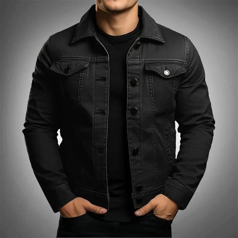 Button-Up Denim Jacket for Men
