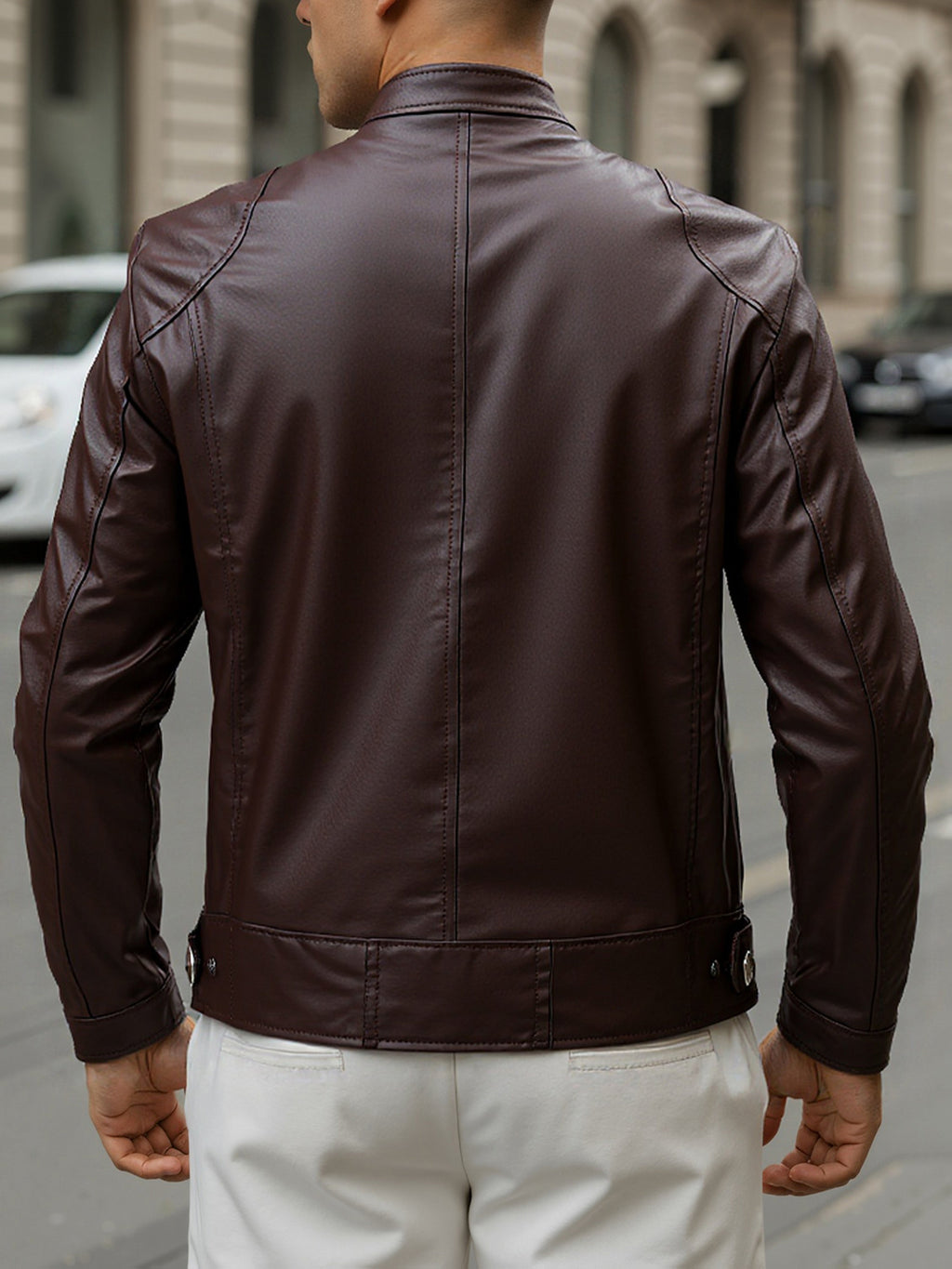 PU MOTORCYCLE JACKET FOR MEN