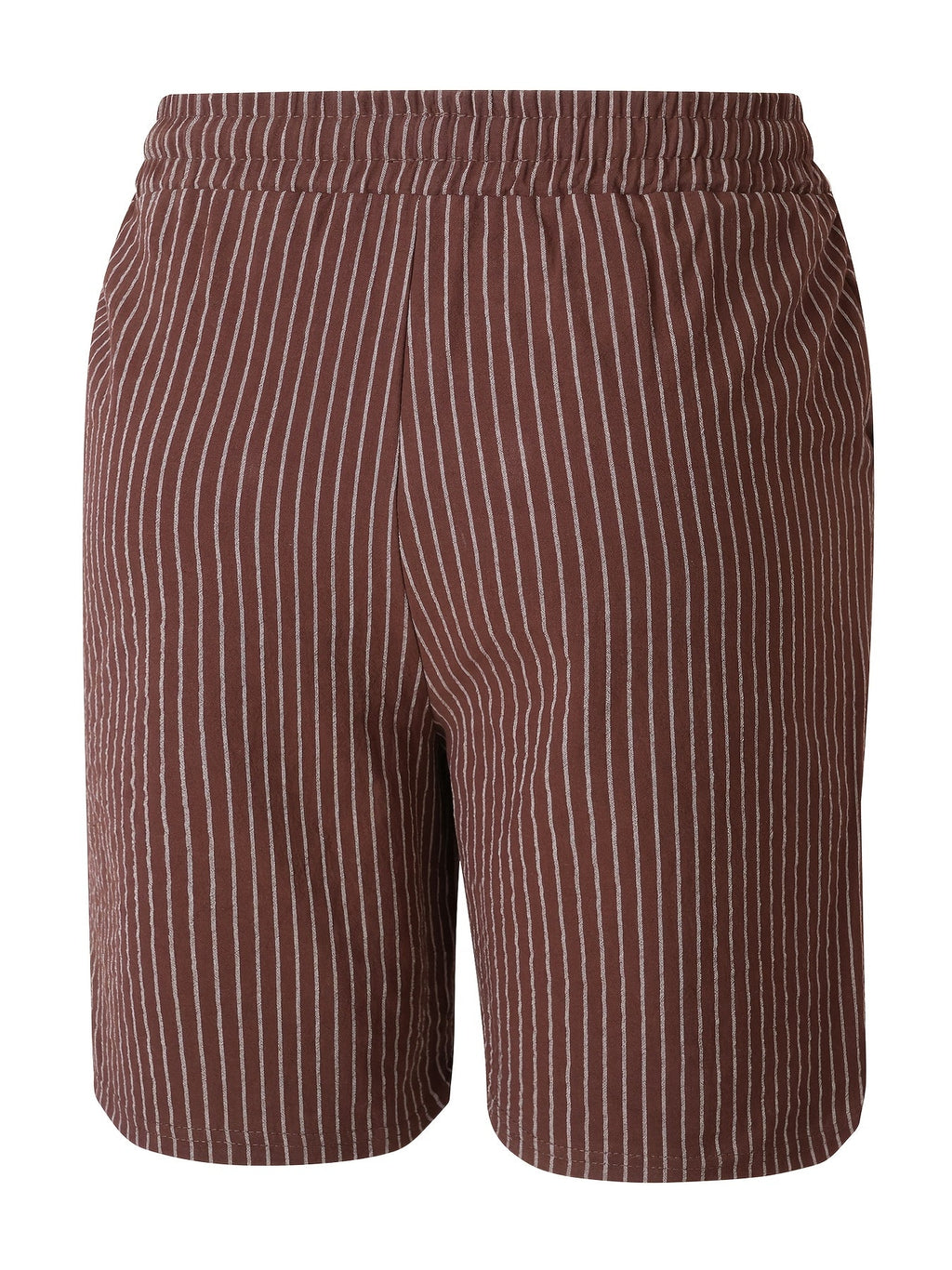 Montarello Men's Striped Linen-Look Drawstring Casual Shorts