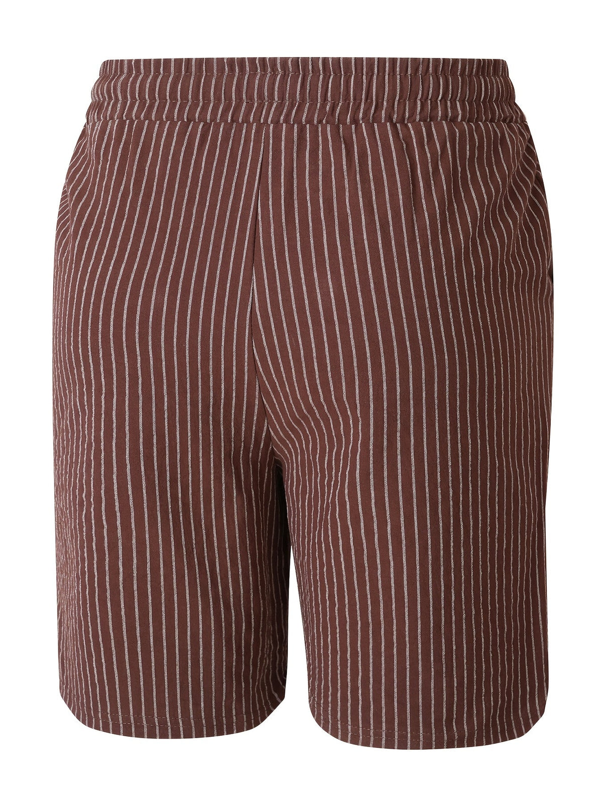 Montarello Men's Striped Linen-Look Drawstring Casual Shorts