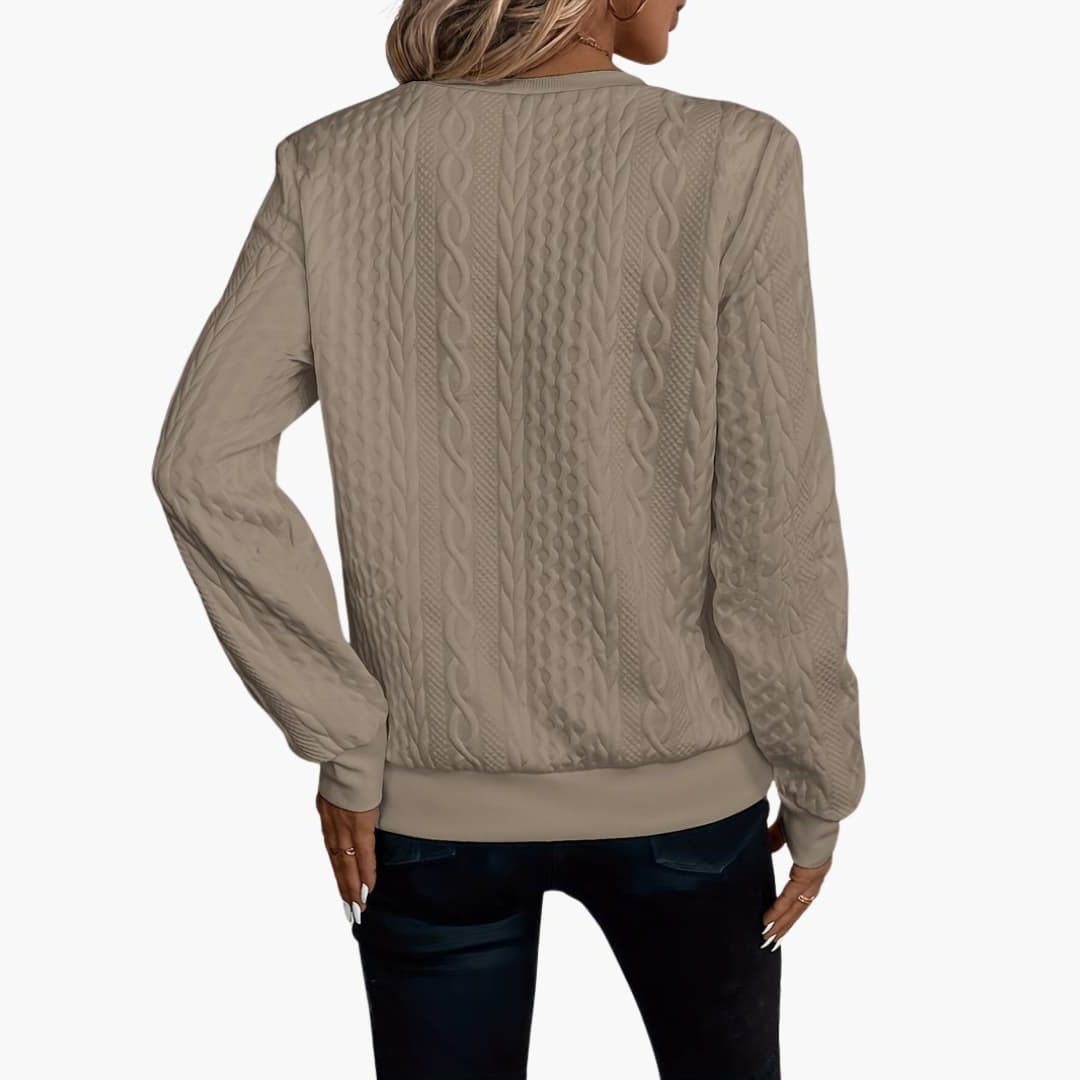 Esmée | Cable Knit Zip-Up Sweater for Women