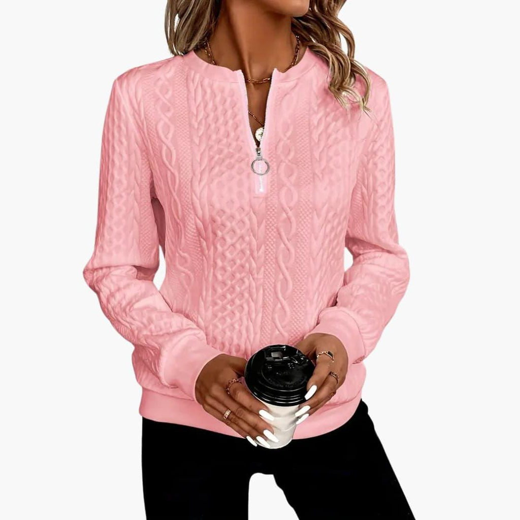 Esmée | Cable Knit Zip-Up Sweater for Women