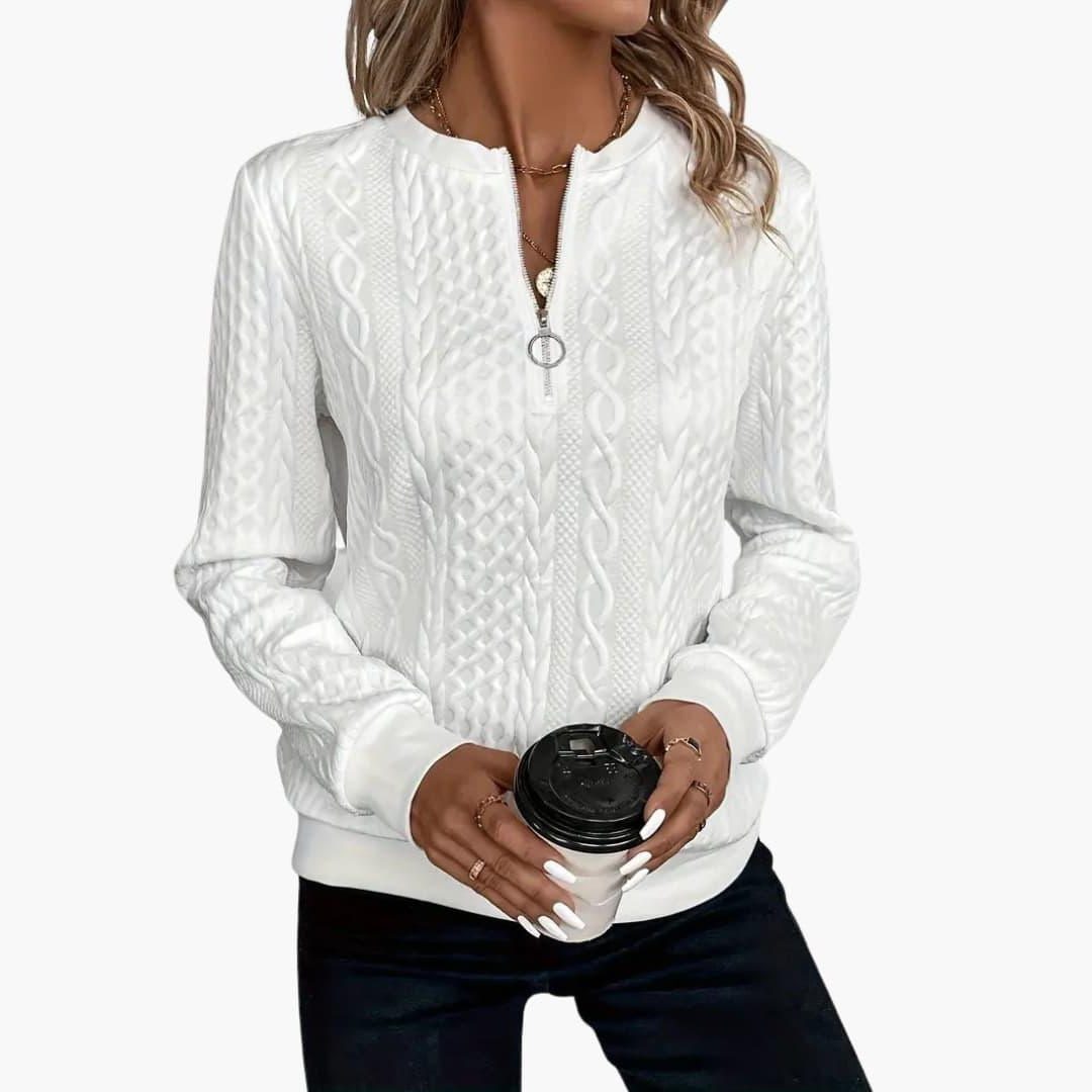 Esmée | Cable Knit Zip-Up Sweater for Women