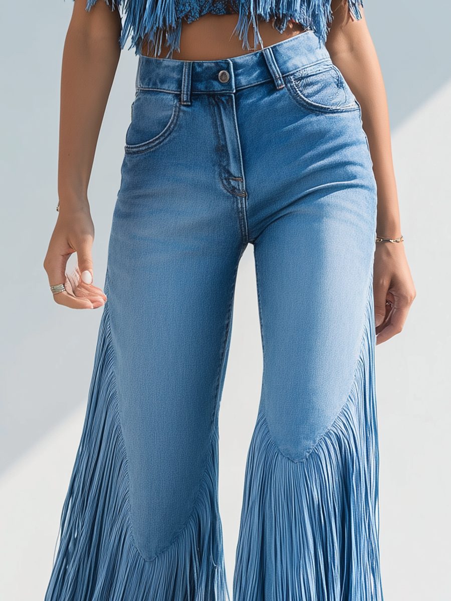 Calliope | Flared Jeans with Fringe Hem for Women