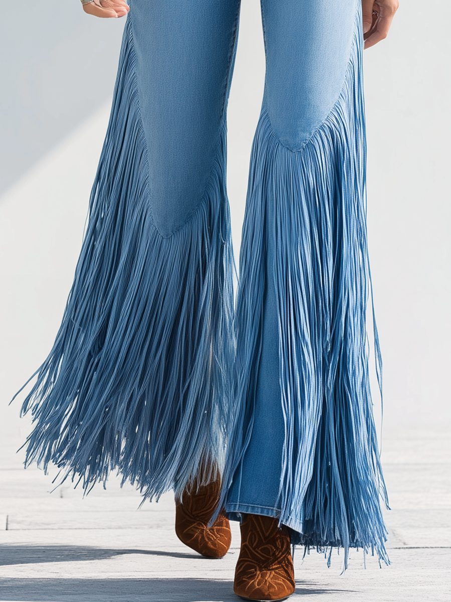 Calliope | Flared Jeans with Fringe Hem for Women