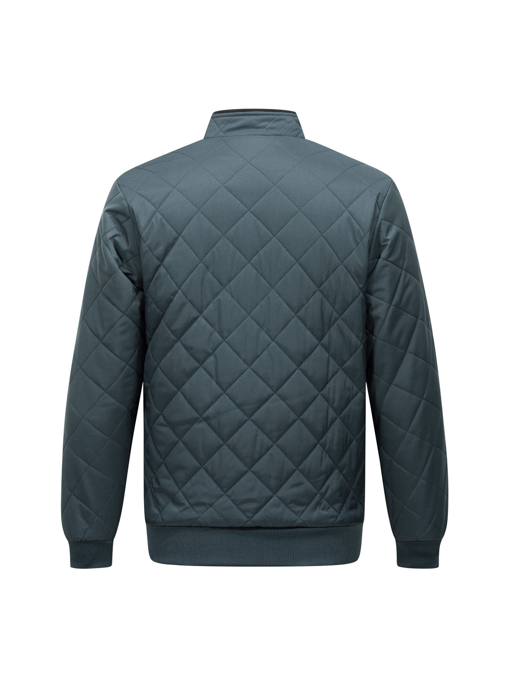 Montarello Men's Diamond Quilted Zip-Up Jacket with Stand Collar