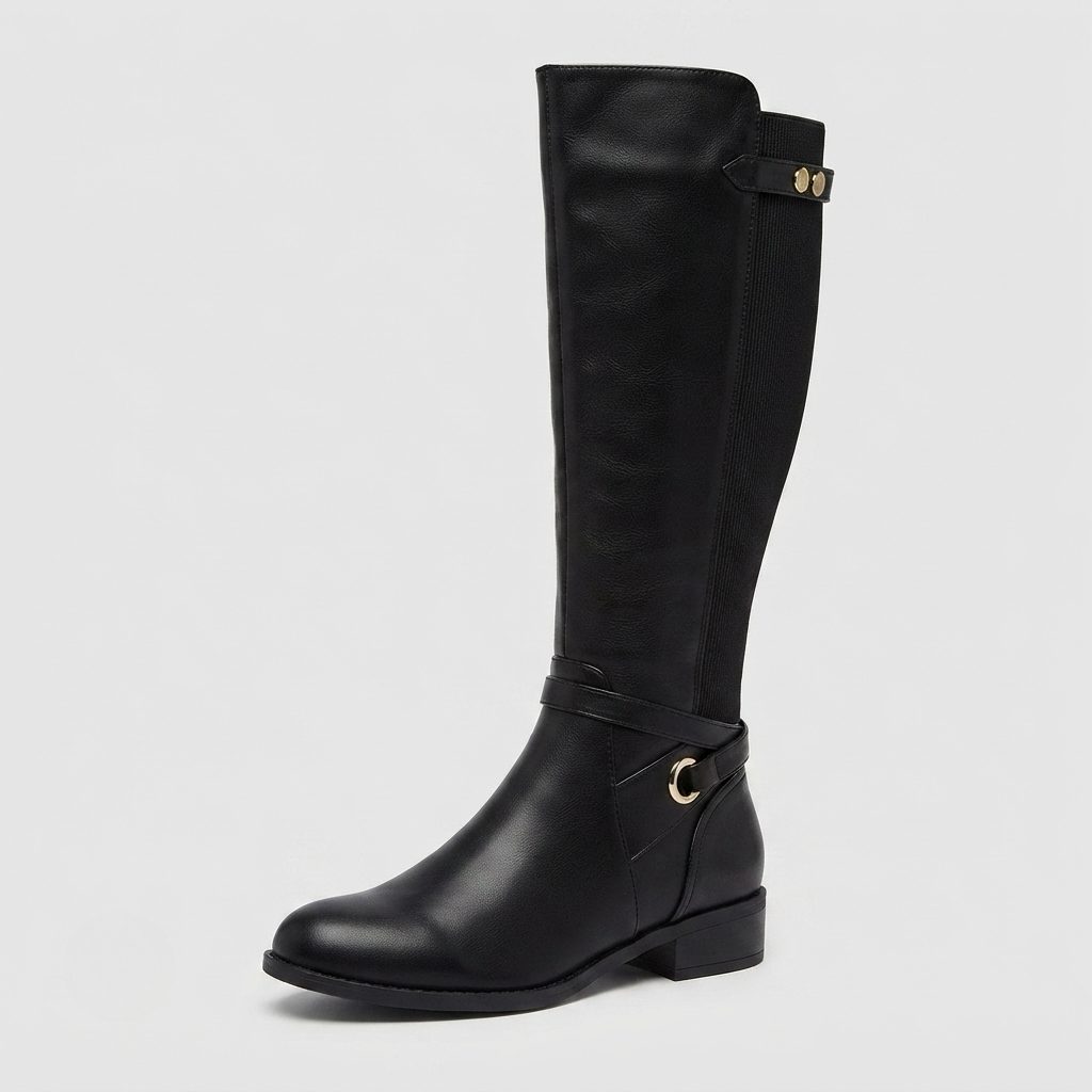 Celestia | Leather Knee-High Block Heel Boots for Women