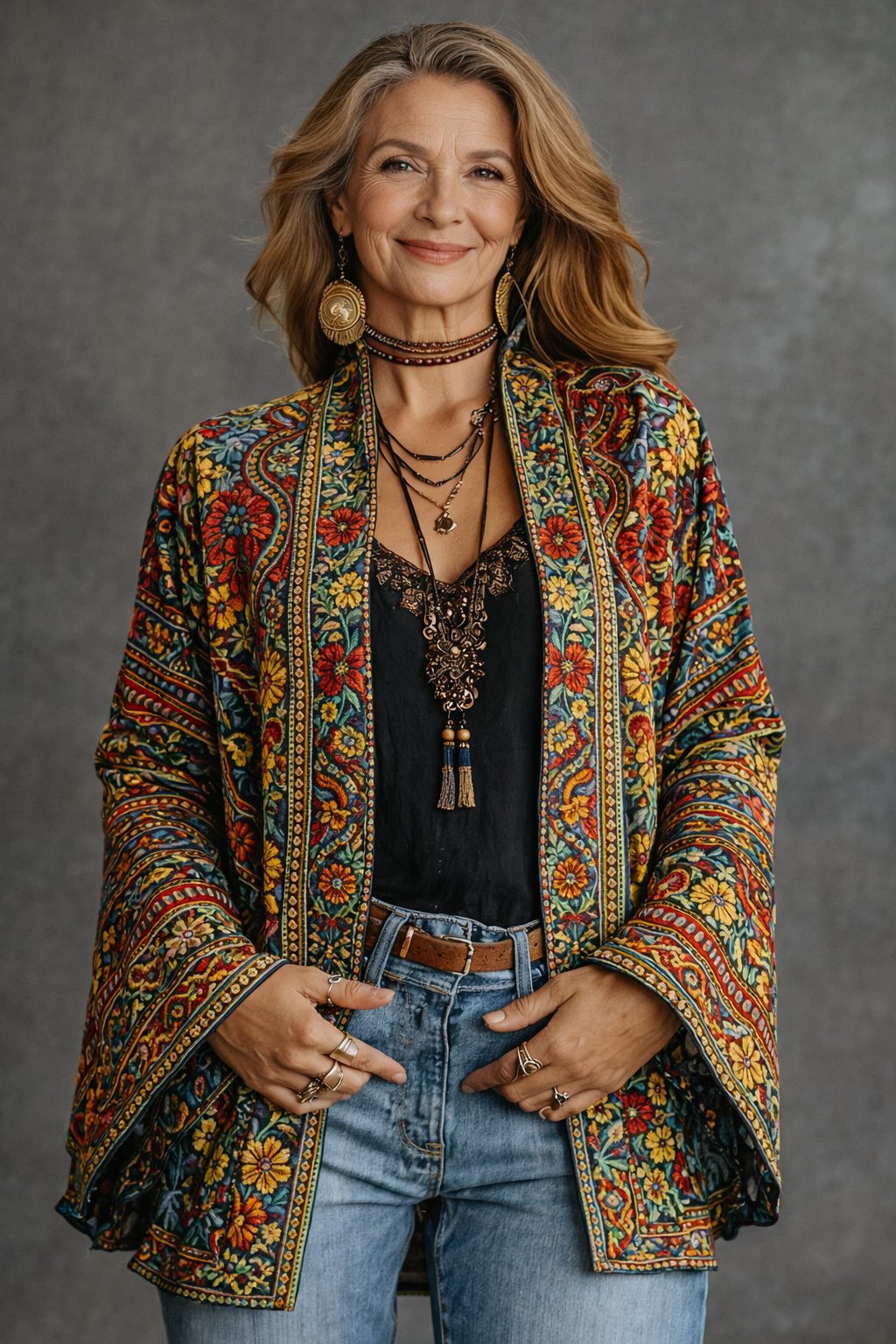 Celestine | Velvet Tapestry Cardigan for Women