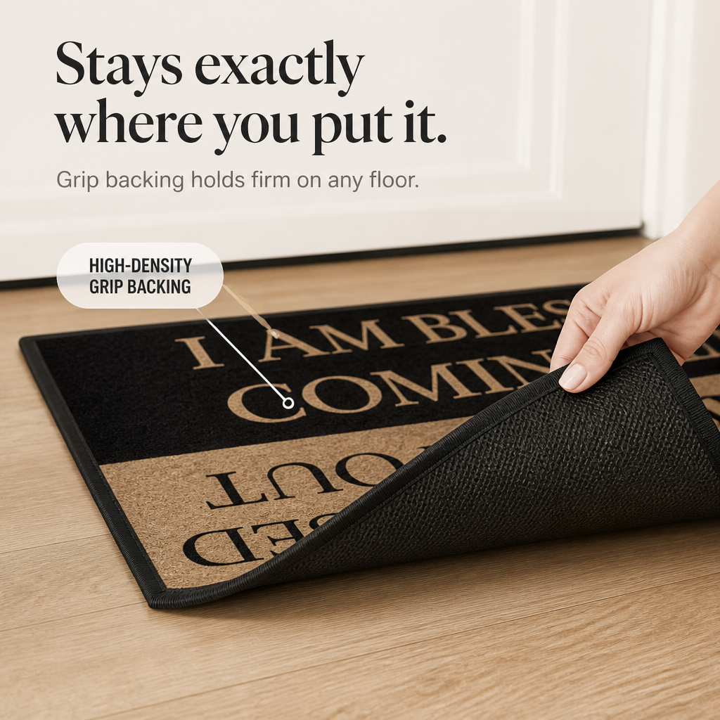 Hearthwell – Blessed Printed Crystal Velvet Doormat